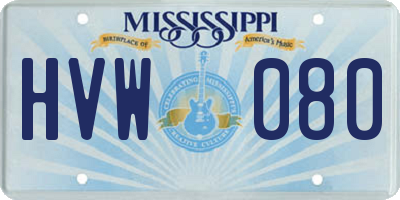 MS license plate HVW080
