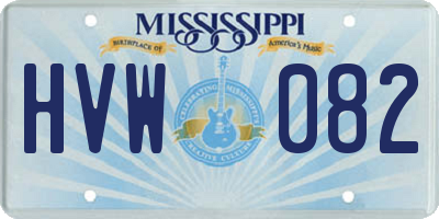 MS license plate HVW082