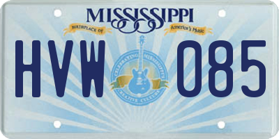 MS license plate HVW085