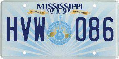MS license plate HVW086