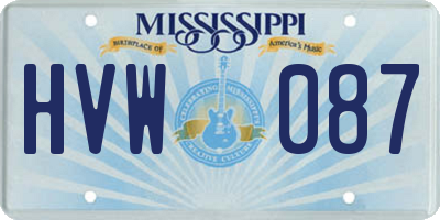MS license plate HVW087