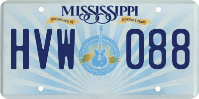 MS license plate HVW088