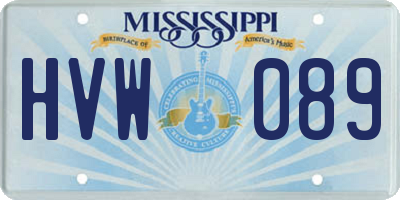 MS license plate HVW089