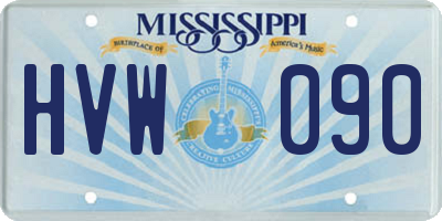 MS license plate HVW090