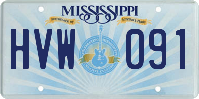 MS license plate HVW091