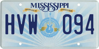 MS license plate HVW094