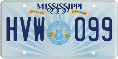 MS license plate HVW099