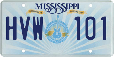 MS license plate HVW101