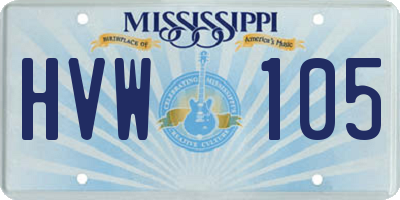 MS license plate HVW105
