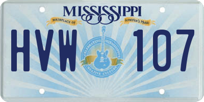 MS license plate HVW107