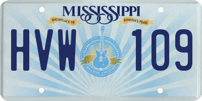 MS license plate HVW109
