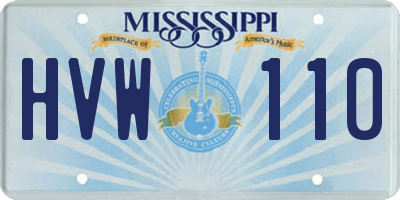 MS license plate HVW110