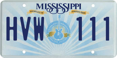 MS license plate HVW111