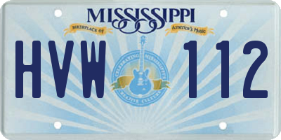 MS license plate HVW112