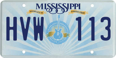 MS license plate HVW113