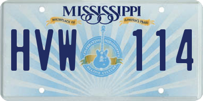 MS license plate HVW114