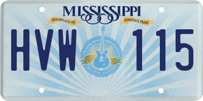 MS license plate HVW115