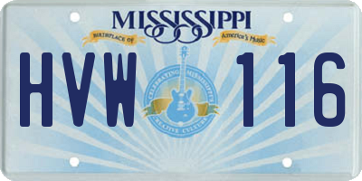 MS license plate HVW116