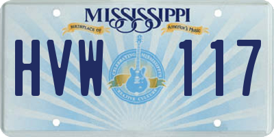 MS license plate HVW117