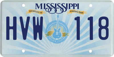 MS license plate HVW118