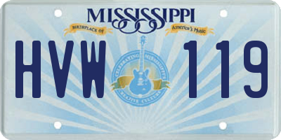 MS license plate HVW119
