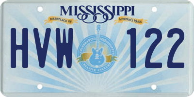 MS license plate HVW122
