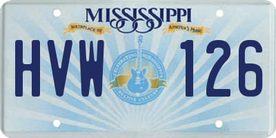 MS license plate HVW126