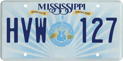 MS license plate HVW127