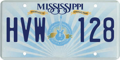 MS license plate HVW128