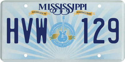 MS license plate HVW129