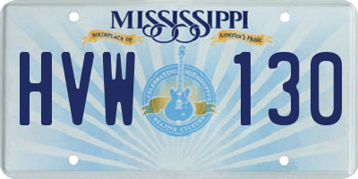 MS license plate HVW130