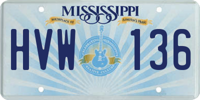 MS license plate HVW136