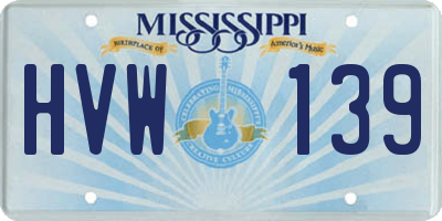 MS license plate HVW139