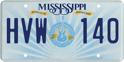 MS license plate HVW140