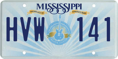 MS license plate HVW141