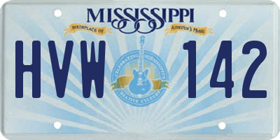 MS license plate HVW142