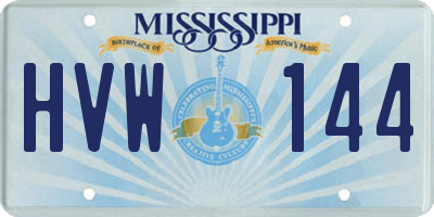 MS license plate HVW144