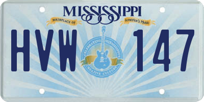 MS license plate HVW147