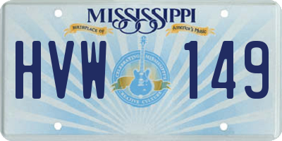 MS license plate HVW149
