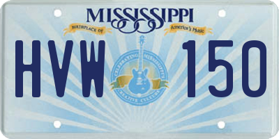 MS license plate HVW150