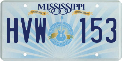 MS license plate HVW153