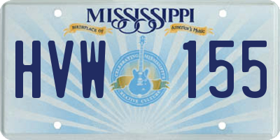 MS license plate HVW155
