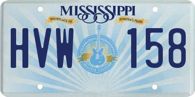 MS license plate HVW158