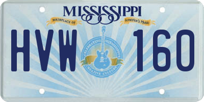 MS license plate HVW160