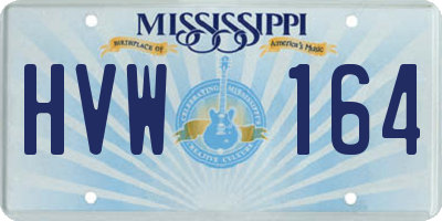MS license plate HVW164