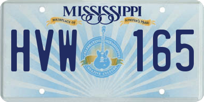 MS license plate HVW165