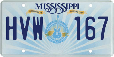 MS license plate HVW167