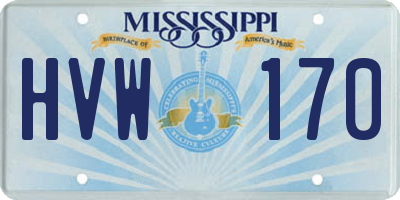 MS license plate HVW170