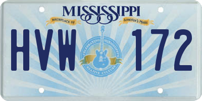 MS license plate HVW172