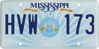 MS license plate HVW173